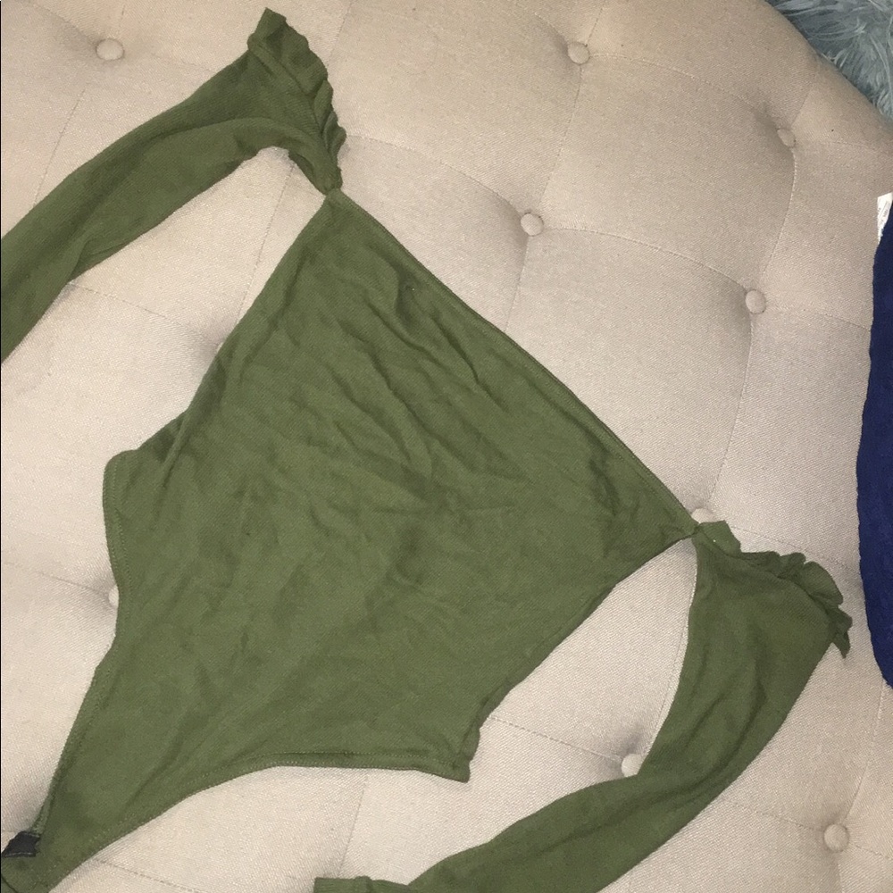 Olive off the shoulder bodysuit
